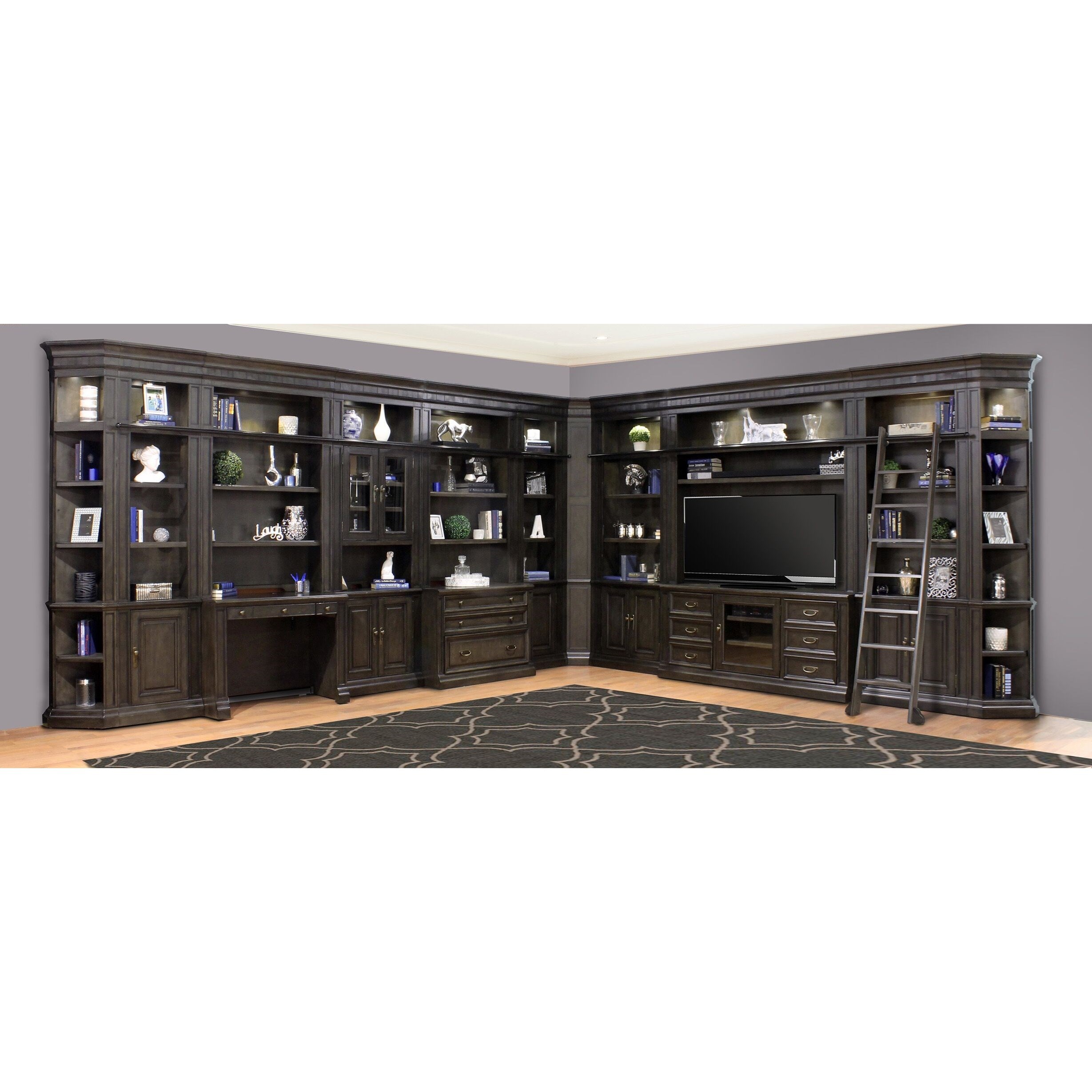 Parker House Washington Heights Library Wall Unit with TV Stand and
